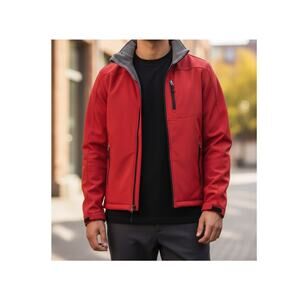 Tahoe Pass Jacket Men's Size Medium Zip Up Red Canvas With 3 Pockets